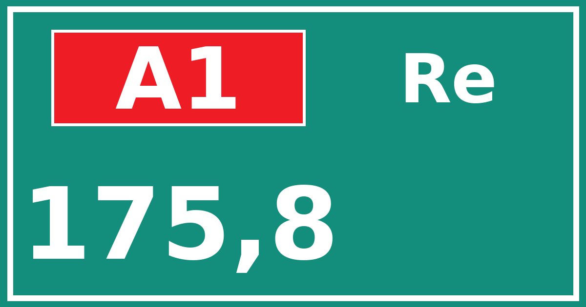 Hectometerbord A1 175,8 zijde Re