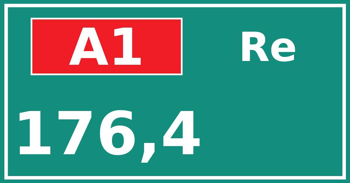 Hectometerbord A1 176,4 zijde Re