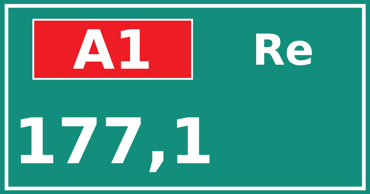 Hectometerbord A1 177,1 zijde Re