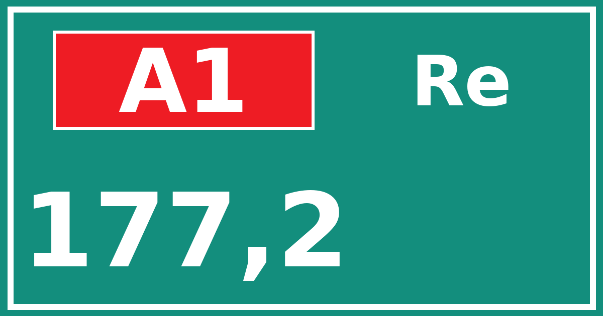 Hectometerbord A1 177,2 zijde Re