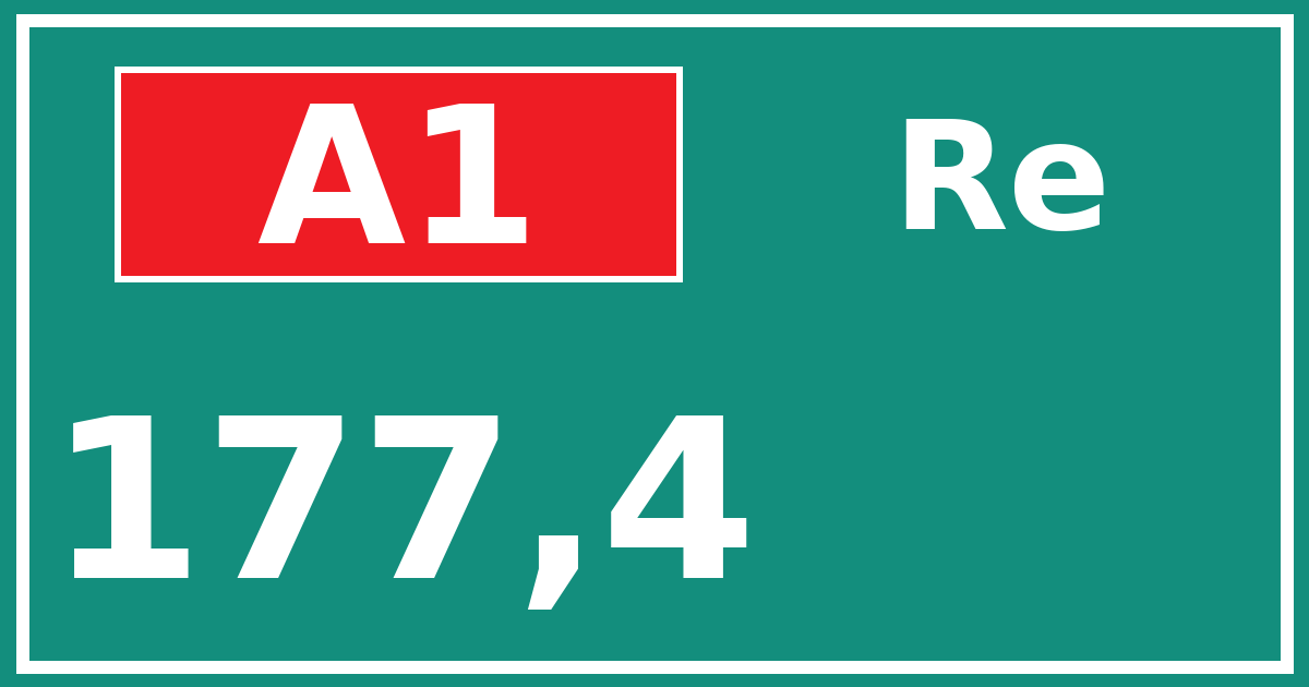 Hectometerbord A1 177,4 zijde Re