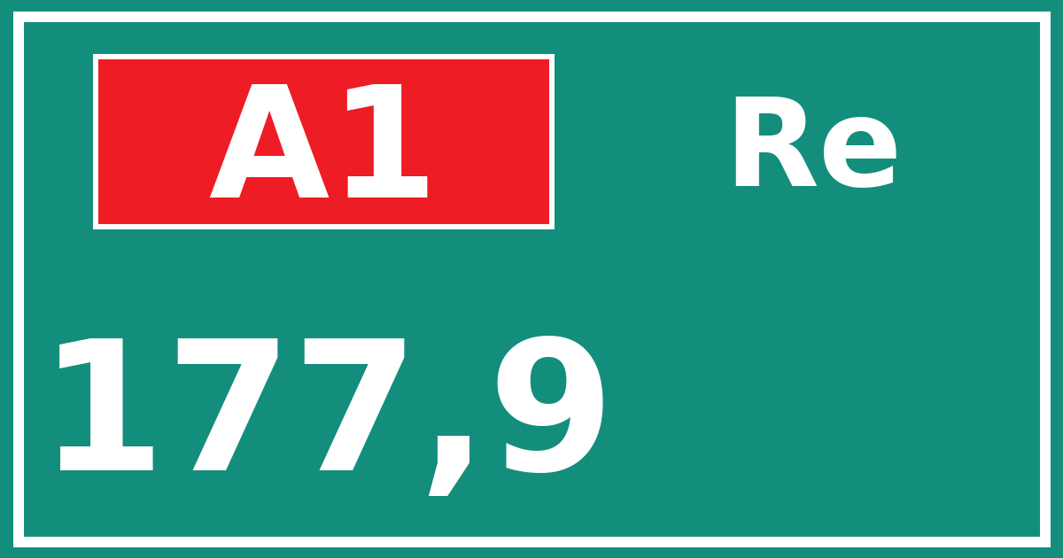Hectometerbord A1 177,9 zijde Re