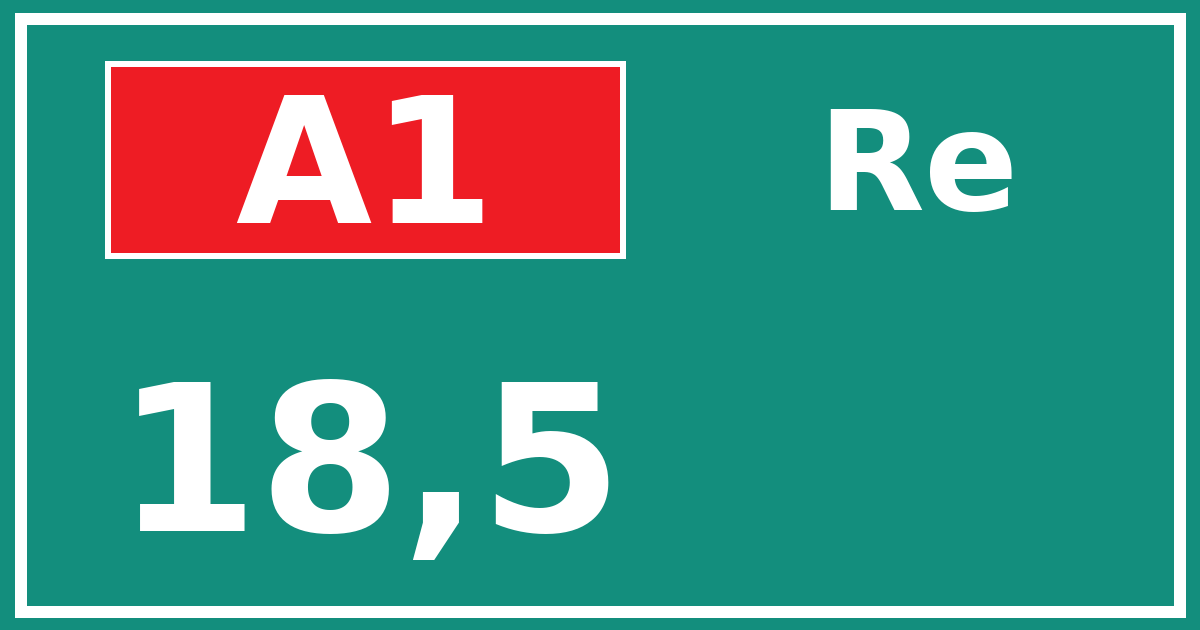 Hectometerbord A1 18,5 zijde Re