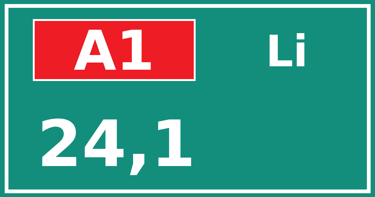 Hectometerbord A1 24,1 zijde Li