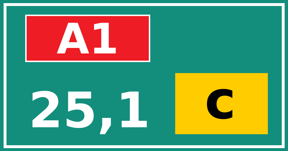 Hectometerbord A1 25,1 letter c