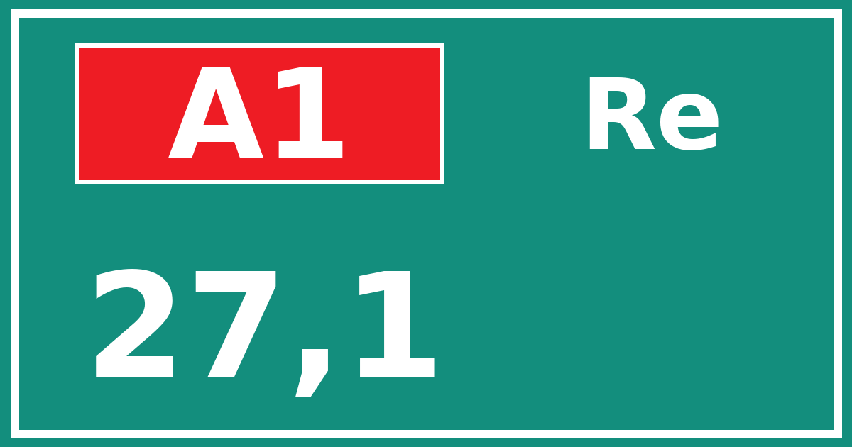 Hectometerbord A1 27,1 zijde Re