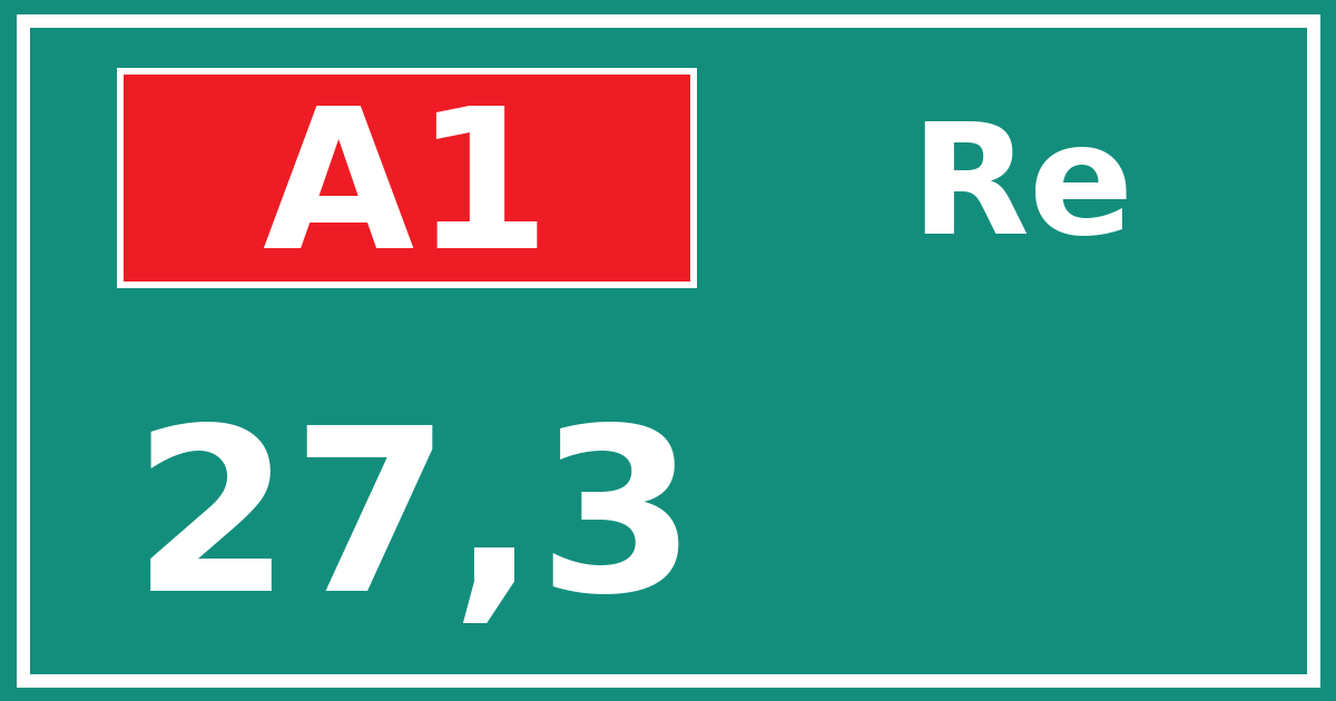 Hectometerbord A1 27,3 zijde Re