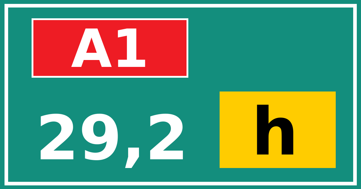 Hectometerbord A1 29,2 letter h