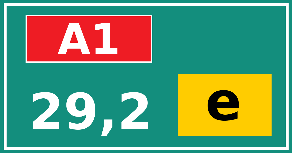 Hectometerbord A1 29,2 letter e