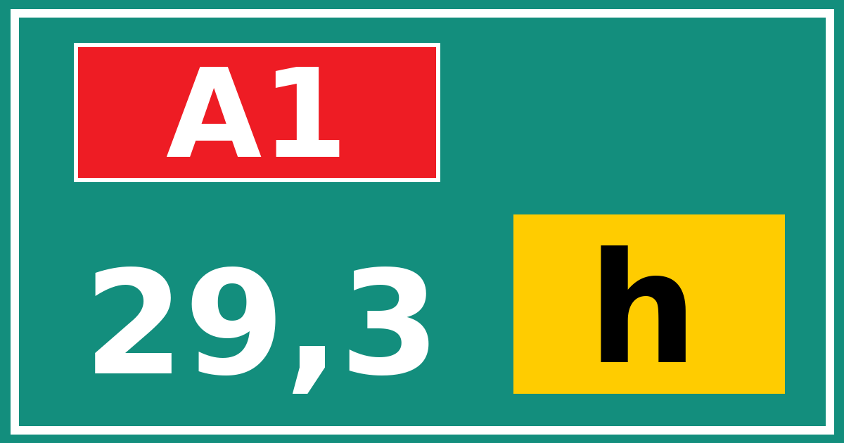 Hectometerbord A1 29,3 letter h