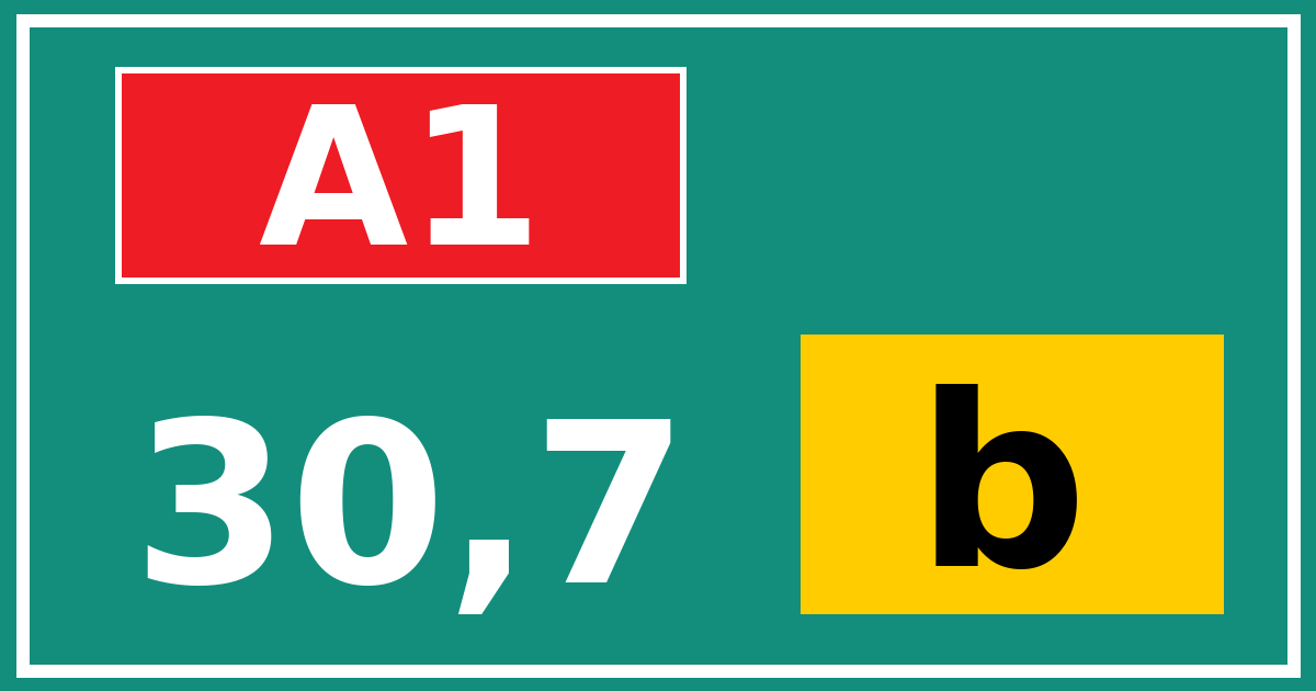 Hectometerbord A1 30,7 letter b