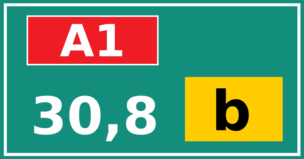Hectometerbord A1 30,8 letter b
