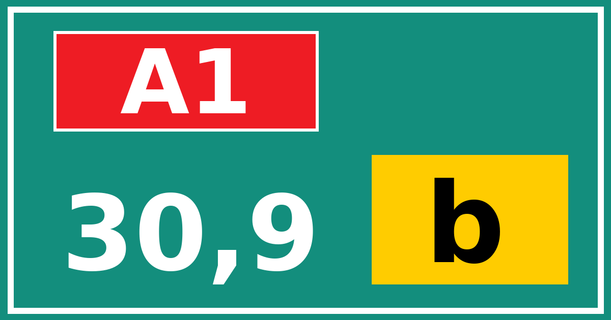 Hectometerbord A1 30,9 letter b