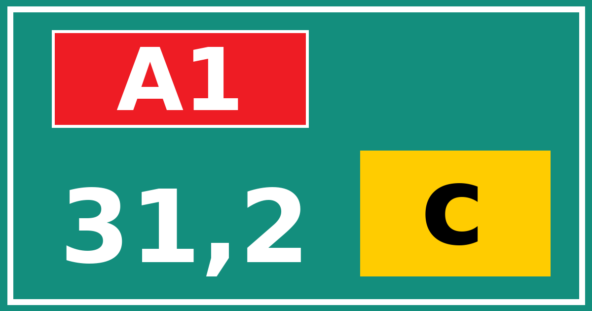 Hectometerbord A1 31,2 letter c