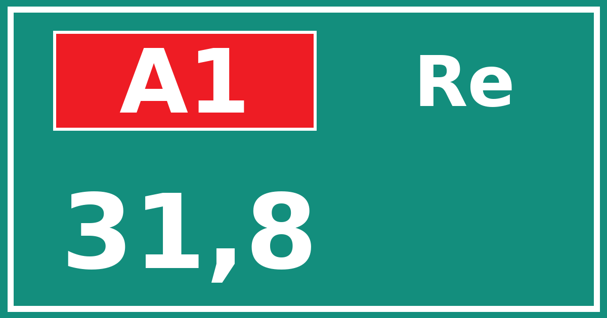 Hectometerbord A1 31,8 zijde Re