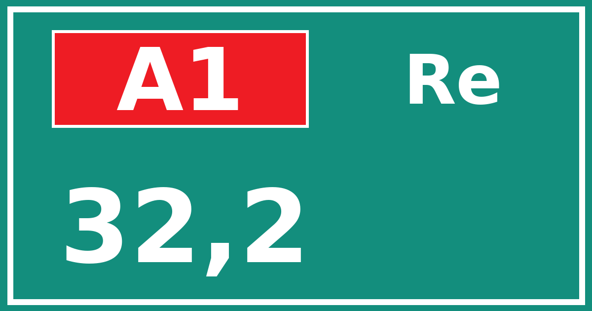 Hectometerbord A1 32,2 zijde Re