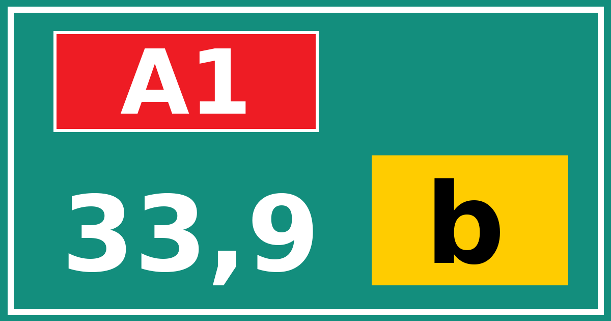 Hectometerbord A1 33,9 letter b
