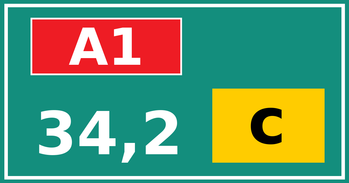 Hectometerbord A1 34,2 letter c