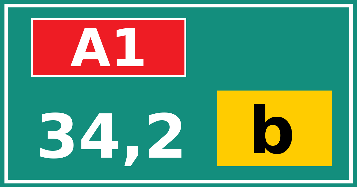 Hectometerbord A1 34,2 letter b