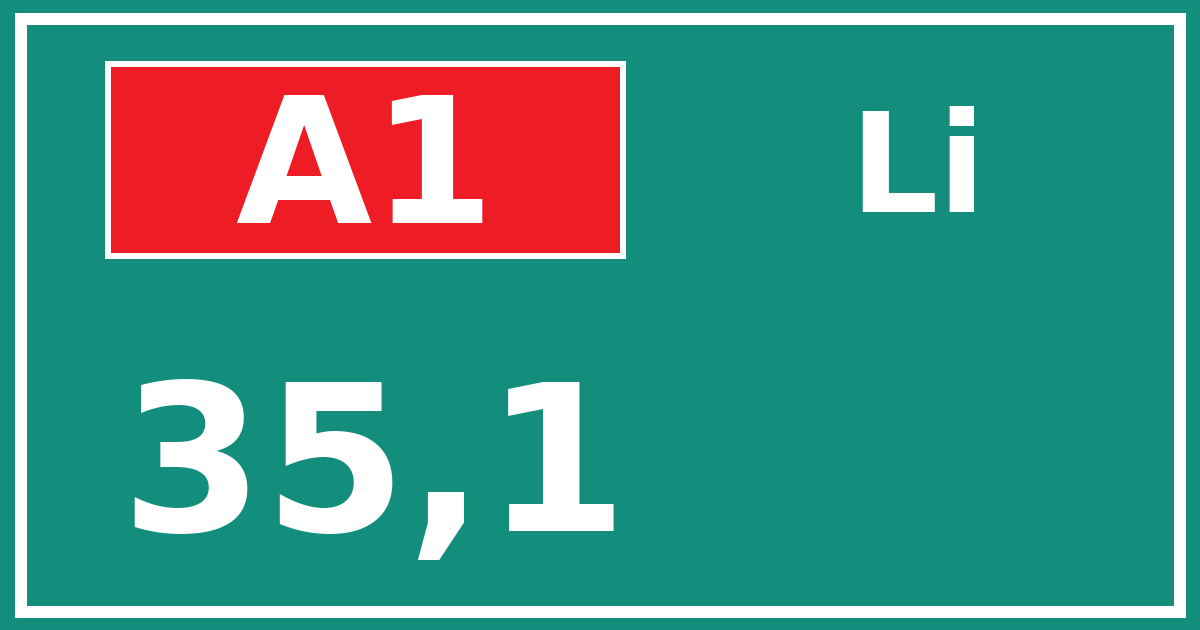 Hectometerbord A1 35,1 zijde Li