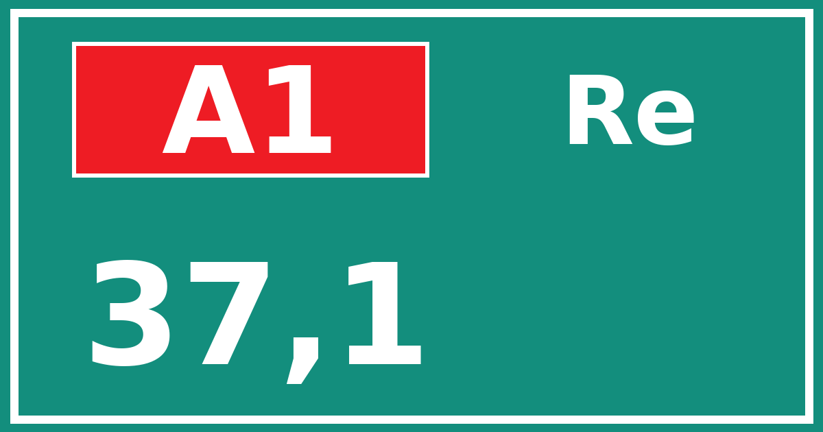 Hectometerbord A1 37,1 zijde Re