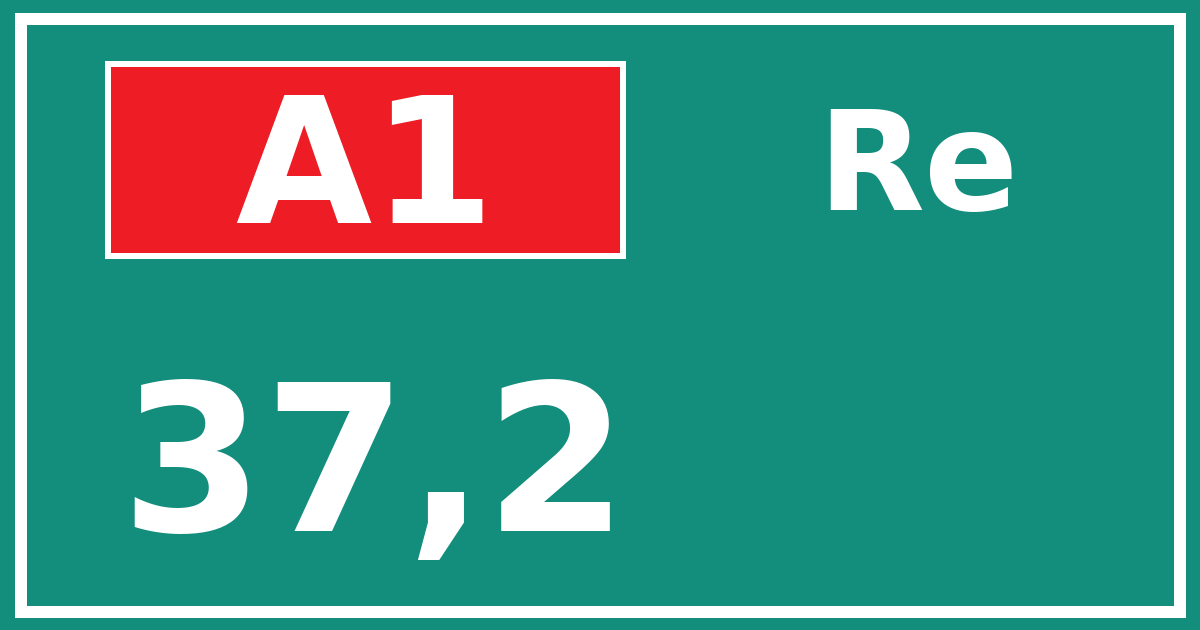 Hectometerbord A1 37,2 zijde Re