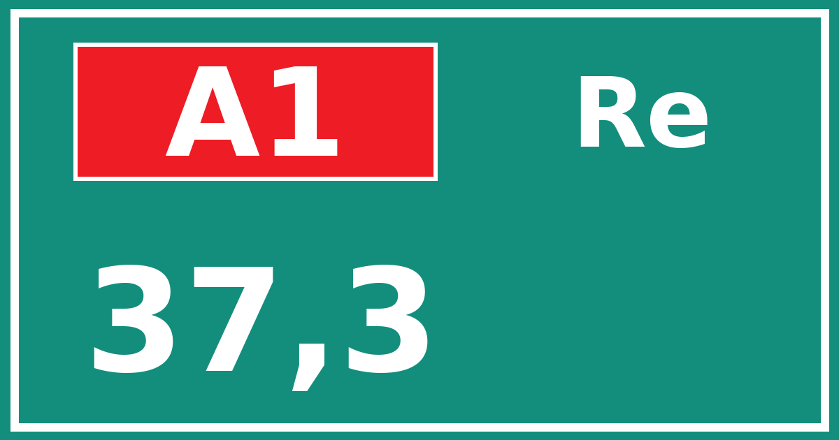 Hectometerbord A1 37,3 zijde Re