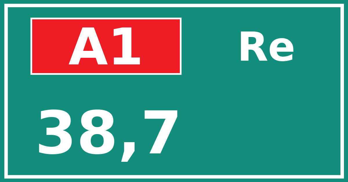 Hectometerbord A1 38,7 zijde Re