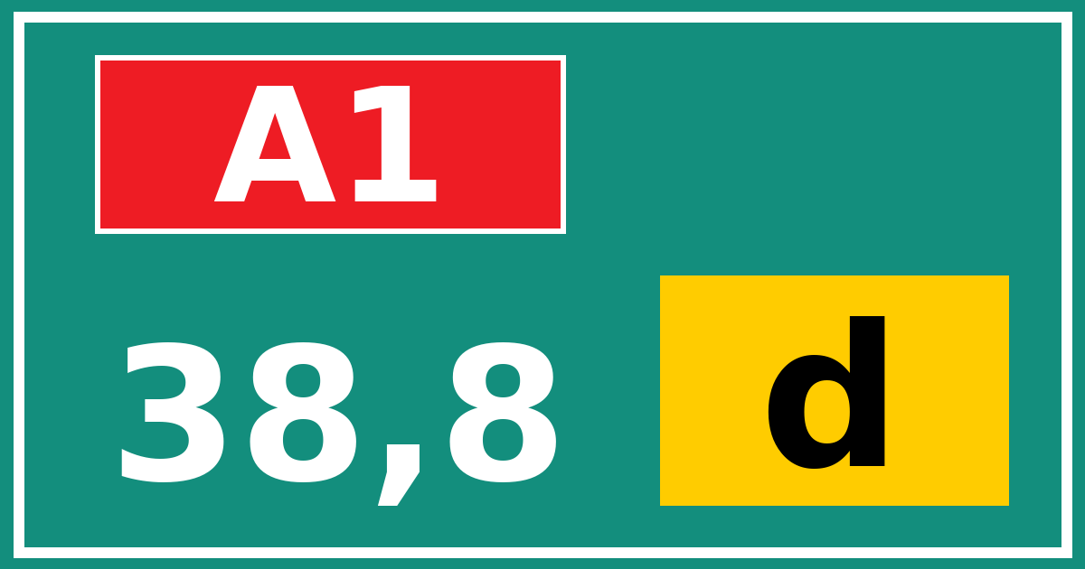 Hectometerbord A1 38,8 letter d
