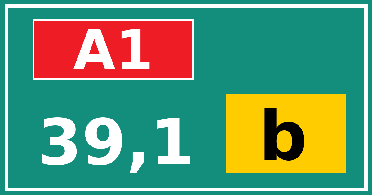 Hectometerbord A1 39,1 letter b