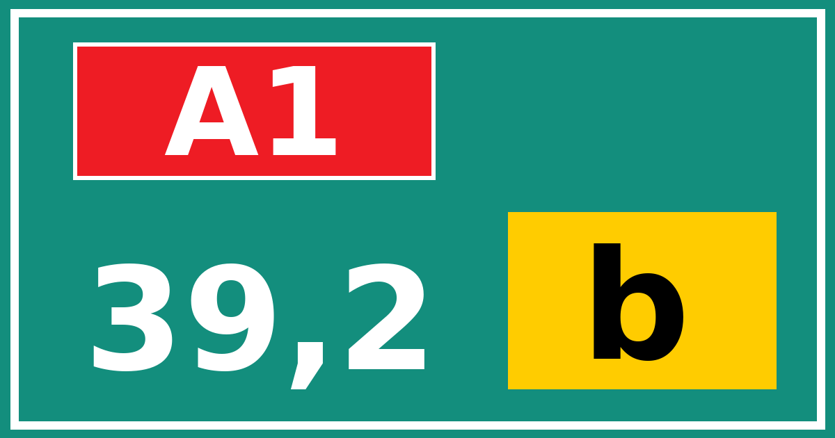 Hectometerbord A1 39,2 letter b