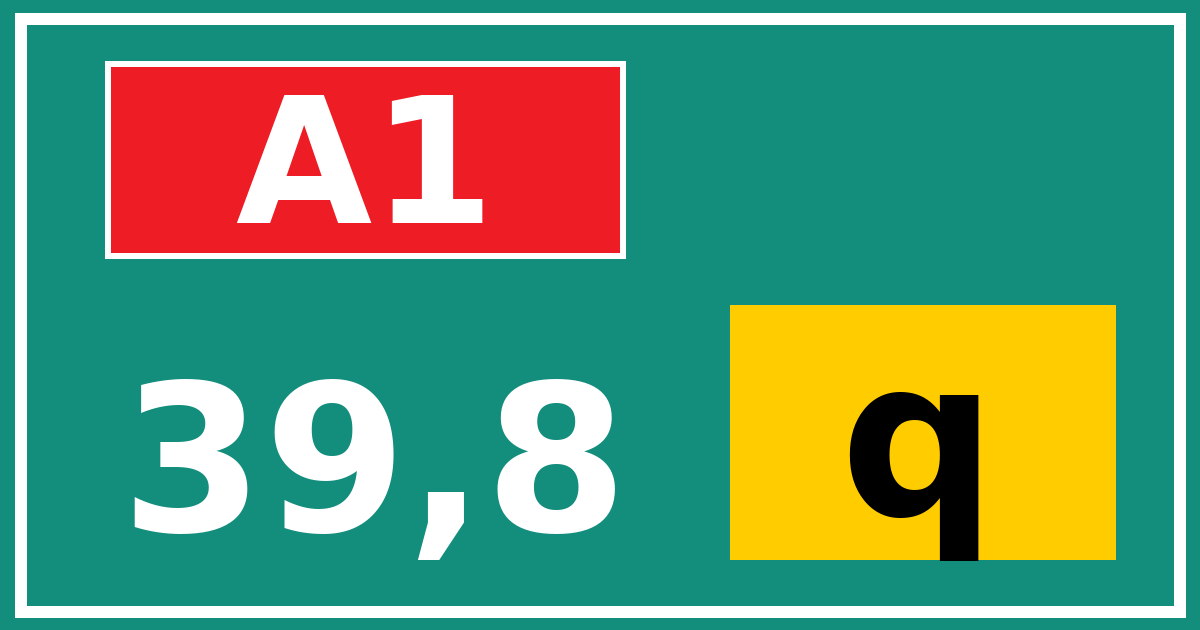 Hectometerbord A1 39,8 letter q