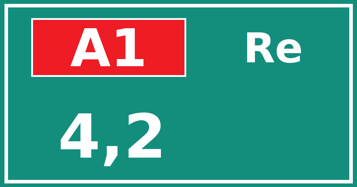 Hectometerbord A1 4,2 zijde Re