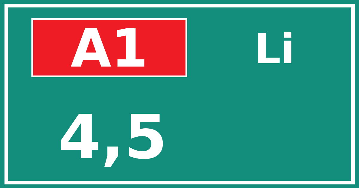 Hectometerbord A1 4,5 zijde Li