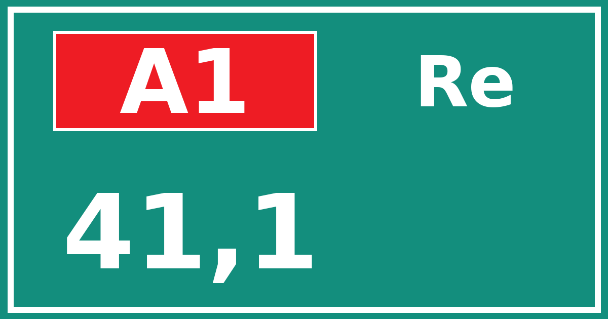 Hectometerbord A1 41,1 zijde Re