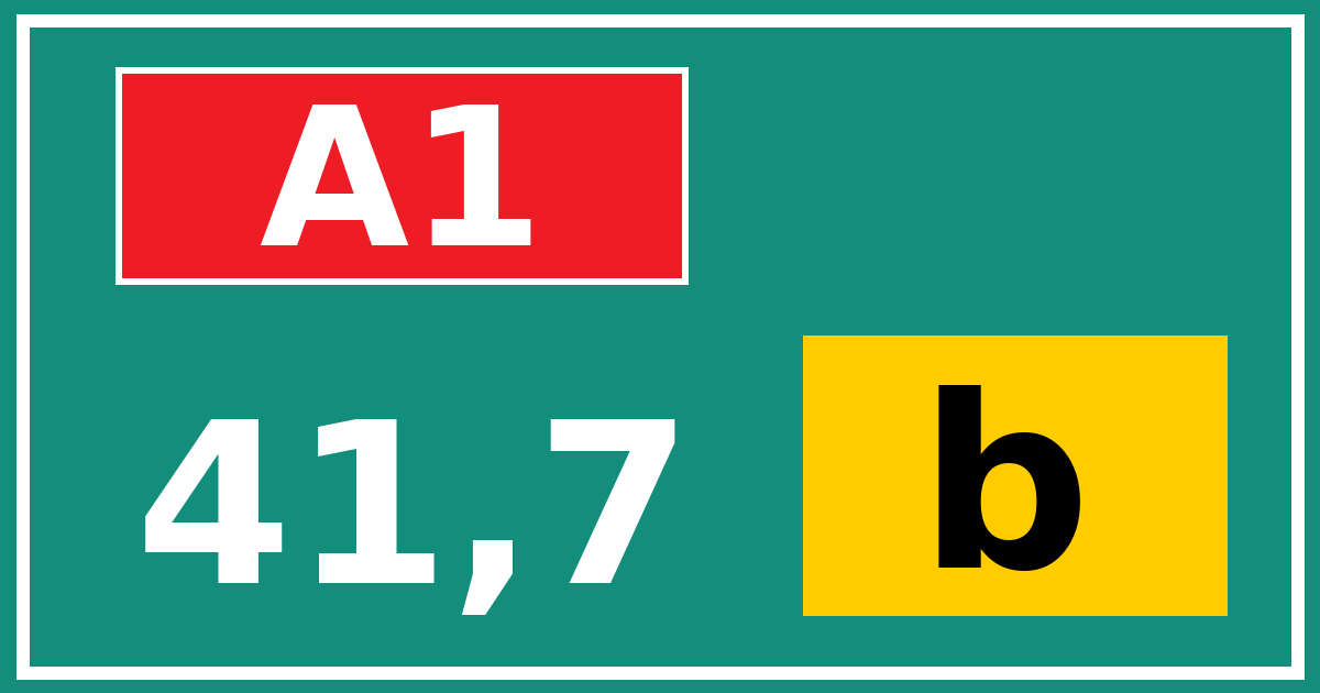 Hectometerbord A1 41,7 letter b
