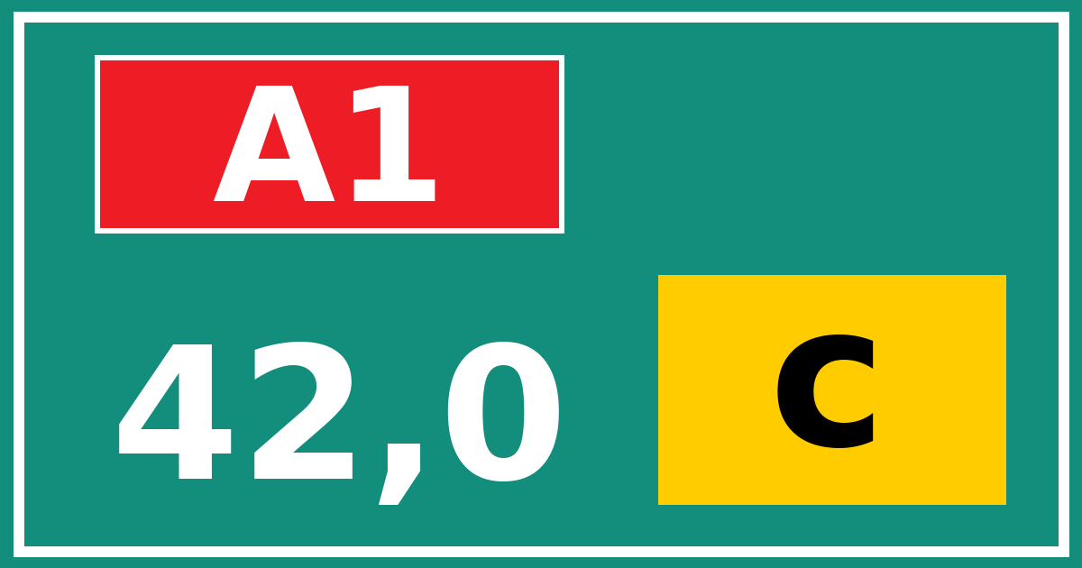 Hectometerbord A1 42,0 letter c