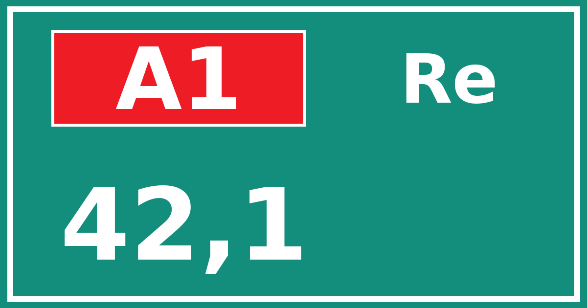 Hectometerbord A1 42,1 zijde Re