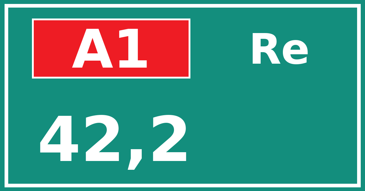 Hectometerbord A1 42,2 zijde Re