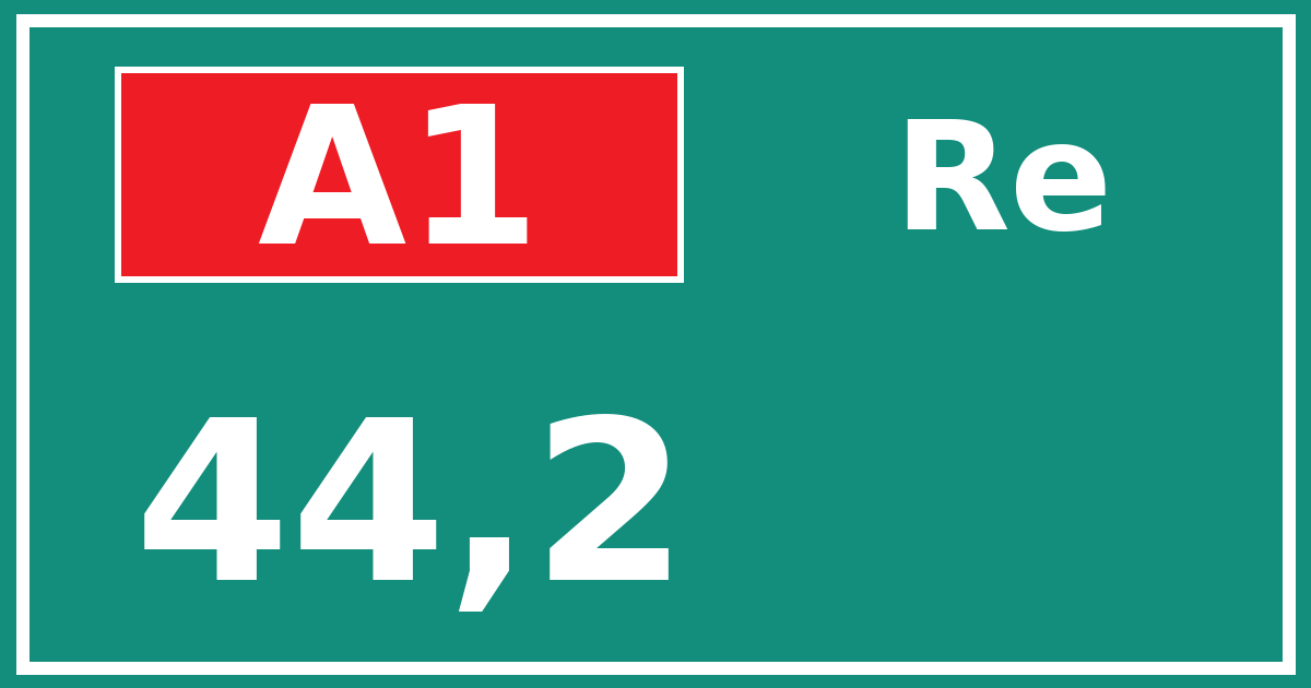 Hectometerbord A1 44,2 zijde Re