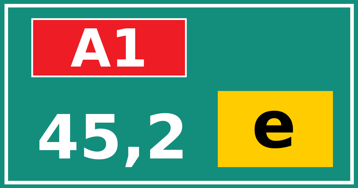 Hectometerbord A1 45,2 letter e