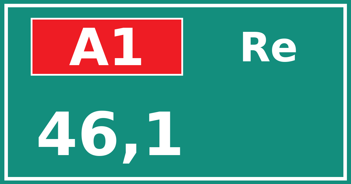 Hectometerbord A1 46,1 zijde Re