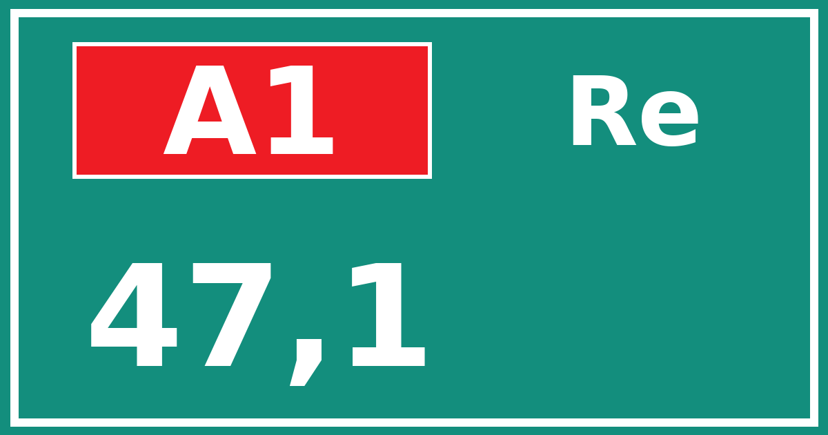 Hectometerbord A1 47,1 zijde Re