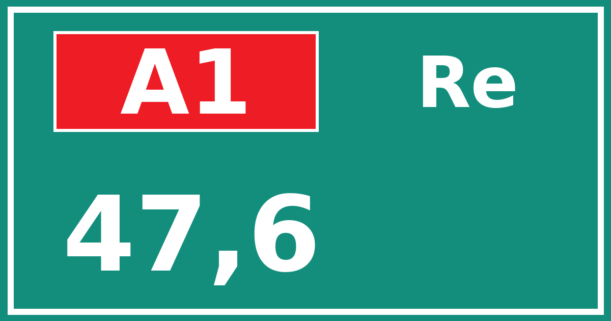 Hectometerbord A1 47,6 zijde Re