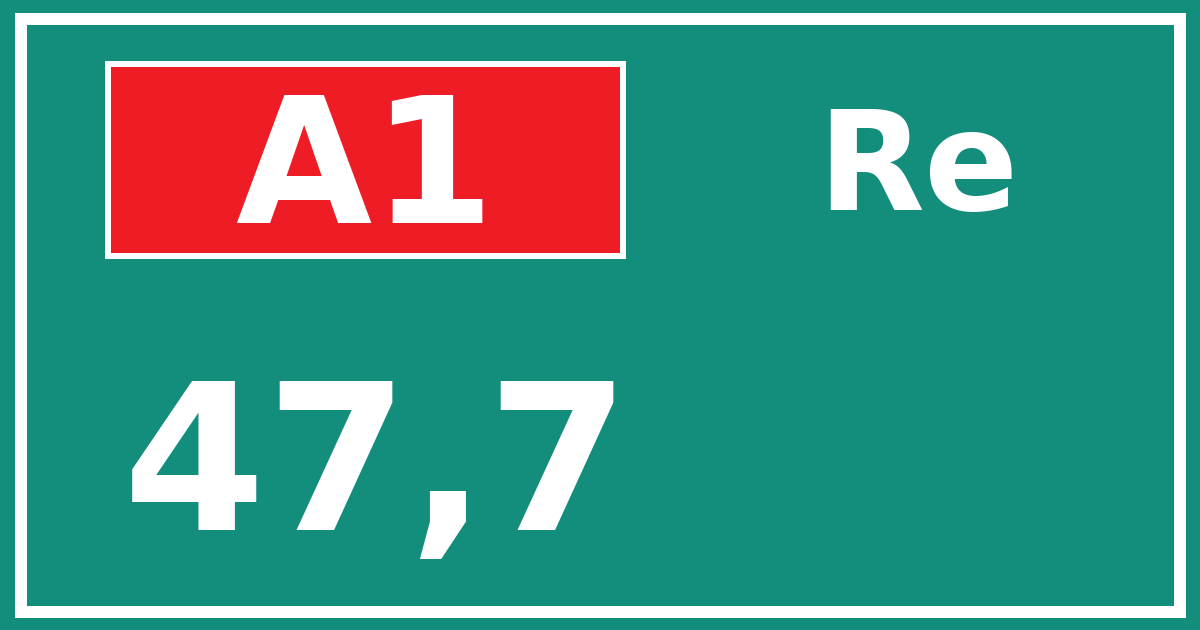 Hectometerbord A1 47,7 zijde Re