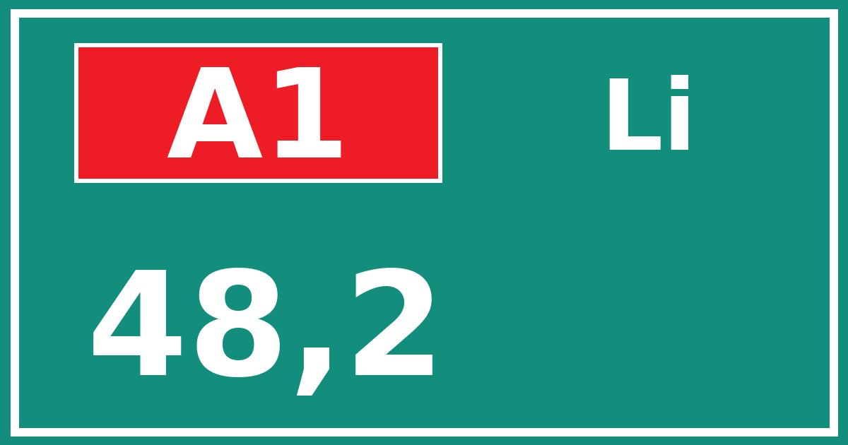 Hectometerbord A1 48,2 zijde Li