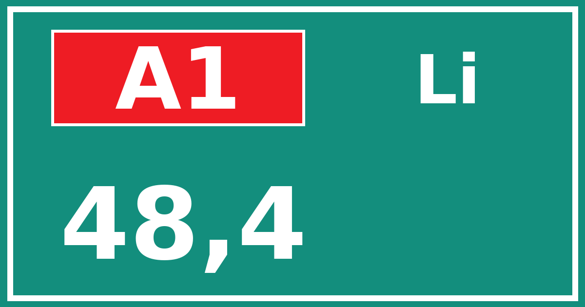 Hectometerbord A1 48,4 zijde Li