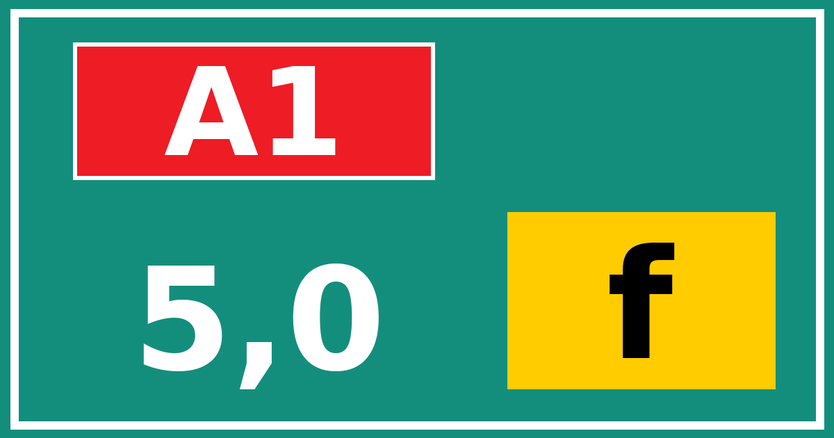 Hectometerbord A1 5,0 letter f