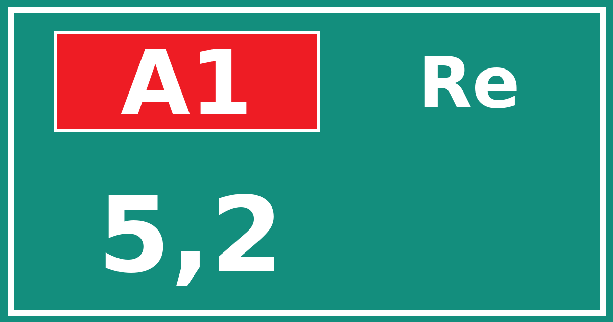 Hectometerbord A1 5,2 zijde Re