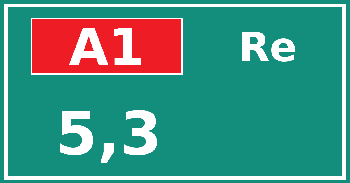 Hectometerbord A1 5,3 zijde Re